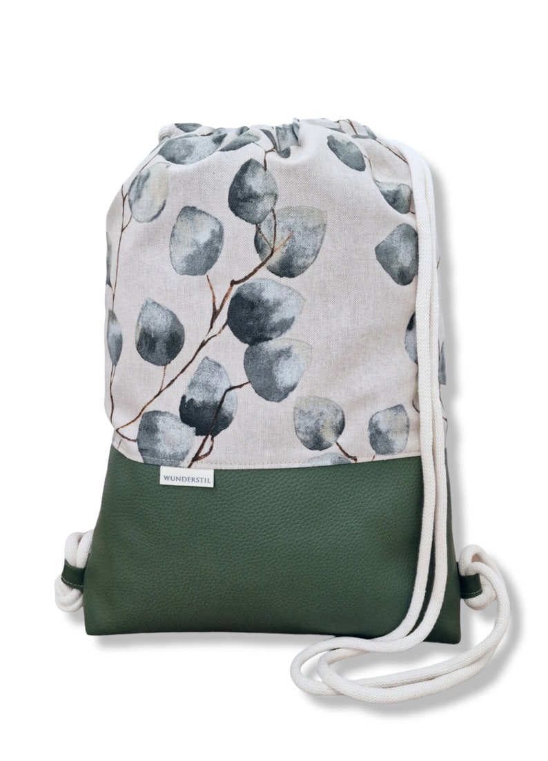 Sac de sport feuilles d'eucalyptus plante verte en 2 tailles image 2