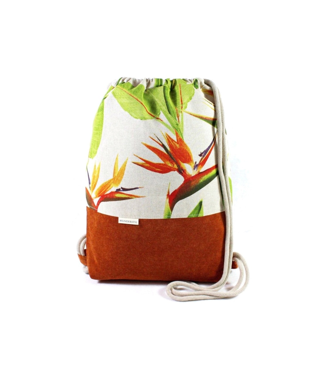 Wunderstil Gym Bag Backpack Sports Bag Plant Motif Rusty Etsy