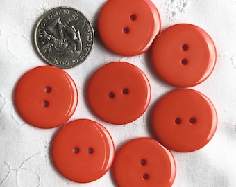 Bottoni in plastica arancione da 1" (25,4 mm), set da 7