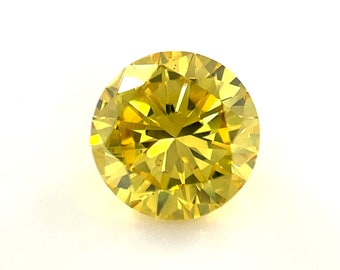 0.98 Carat Loose Vivid Yellow Round Shaped Diamond Clarity VS2