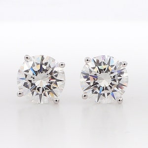 14K Solid Gold Solitaire 4 Prong Heavy Martini Setting Studs | Screw back Martini Studs | 1.50ct