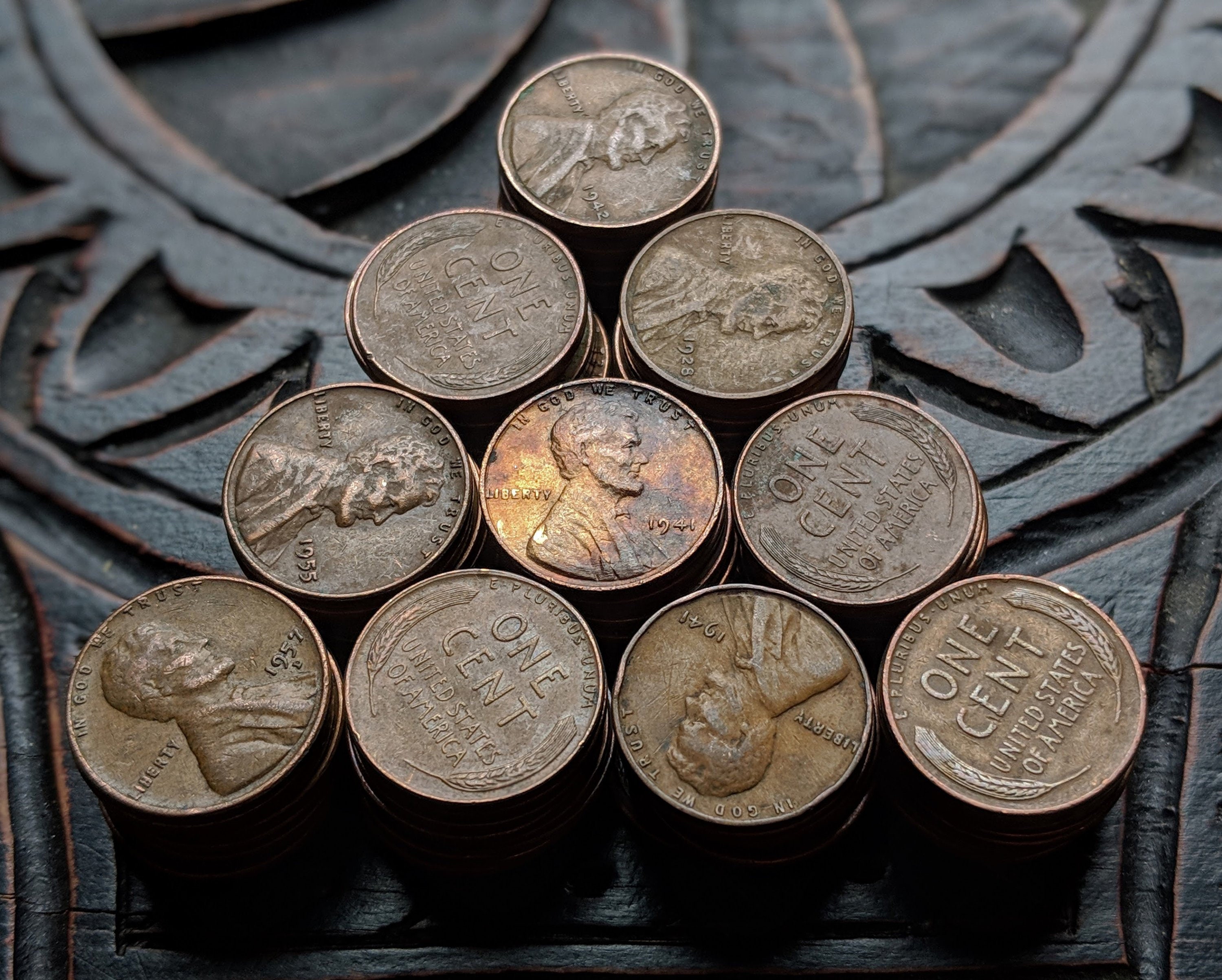 LINCOLN WHEAT CENT PENNY LOT TEENS//TWENTIES//THIRTIES 50 DIFFERENT DATE//MINTS