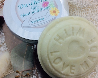 Doccia e shampoo solido “Duscherle” Verbena, senza olio di palma.