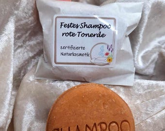 Festes Shampoo / Solid-Shampoo „Rote Tonerde“ palmölfrei