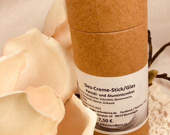 Crema deodorante senza alluminio e olio di palma (in tubo di vetro o cartone)