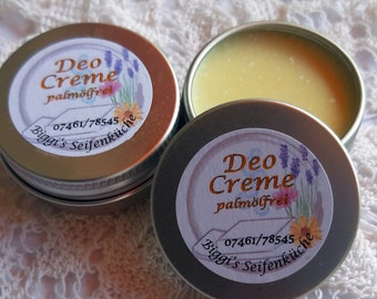 Deo Creme ohne Aluminium - in Metalldose 30 Gr. Palmölfrei