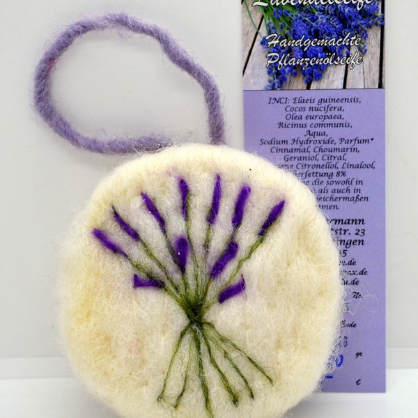 felted lavender soap (handmade vegetable oil soap)