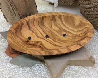 Soap dish olive wood - oval - small - PROTECT