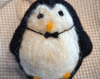 Eingefilzte Seife aus Pflanzenölen, Motiv Pinguin