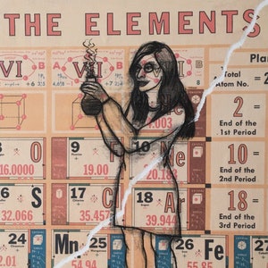 Scientist (small)- mixed media art