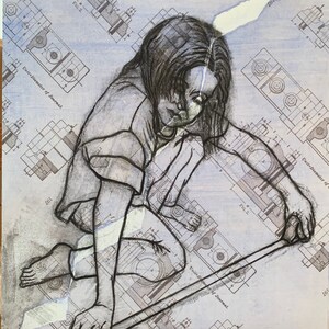 Carpenter (small)- mixed media art