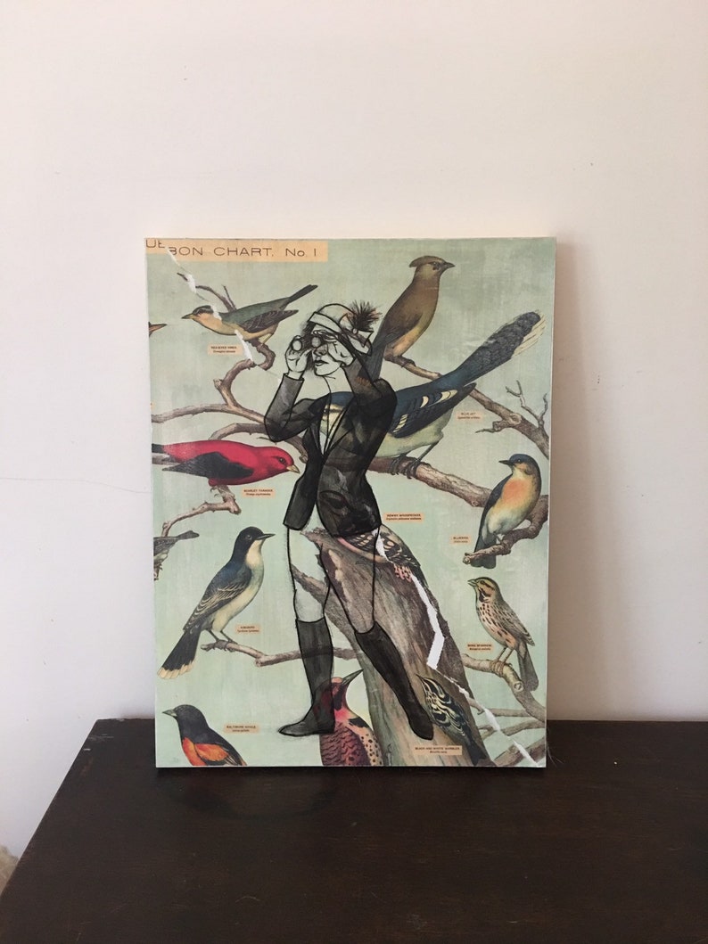 mixed media art medium Birdwatcher