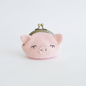 Crochet purse pattern - Crochet frame purse - Amigurumi pig purse - Crochet accessory pattern - Crochet tutorial - Crochet pouch pattern