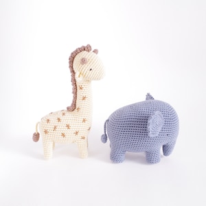 2-in-1 Crochet pattern - Amigurumi giraffe - Amigurumi elephant - Crochet giraffe pattern - Crochet elephant pattern