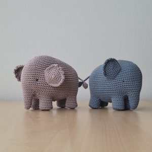 Amigurumi elephant - Crochet elephant pattern - PDF pattern - Amigurumi pattern - Vintage style crochet toy