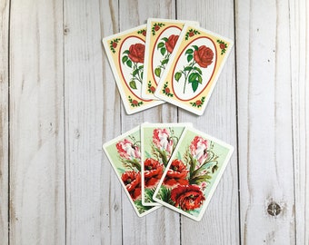 Red Floral Playing Cards