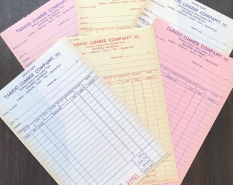 6 Vintage Lumber Receipts