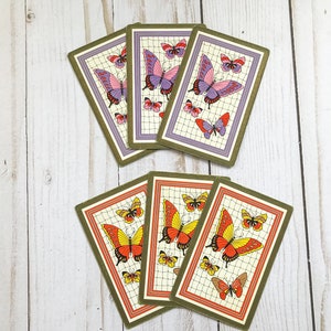 Vintage Butterfly Playing Cards - Set of 6 - Vintage Cards Vintage Butterfly Playing Cards - Set of 6 - Vintage Cards