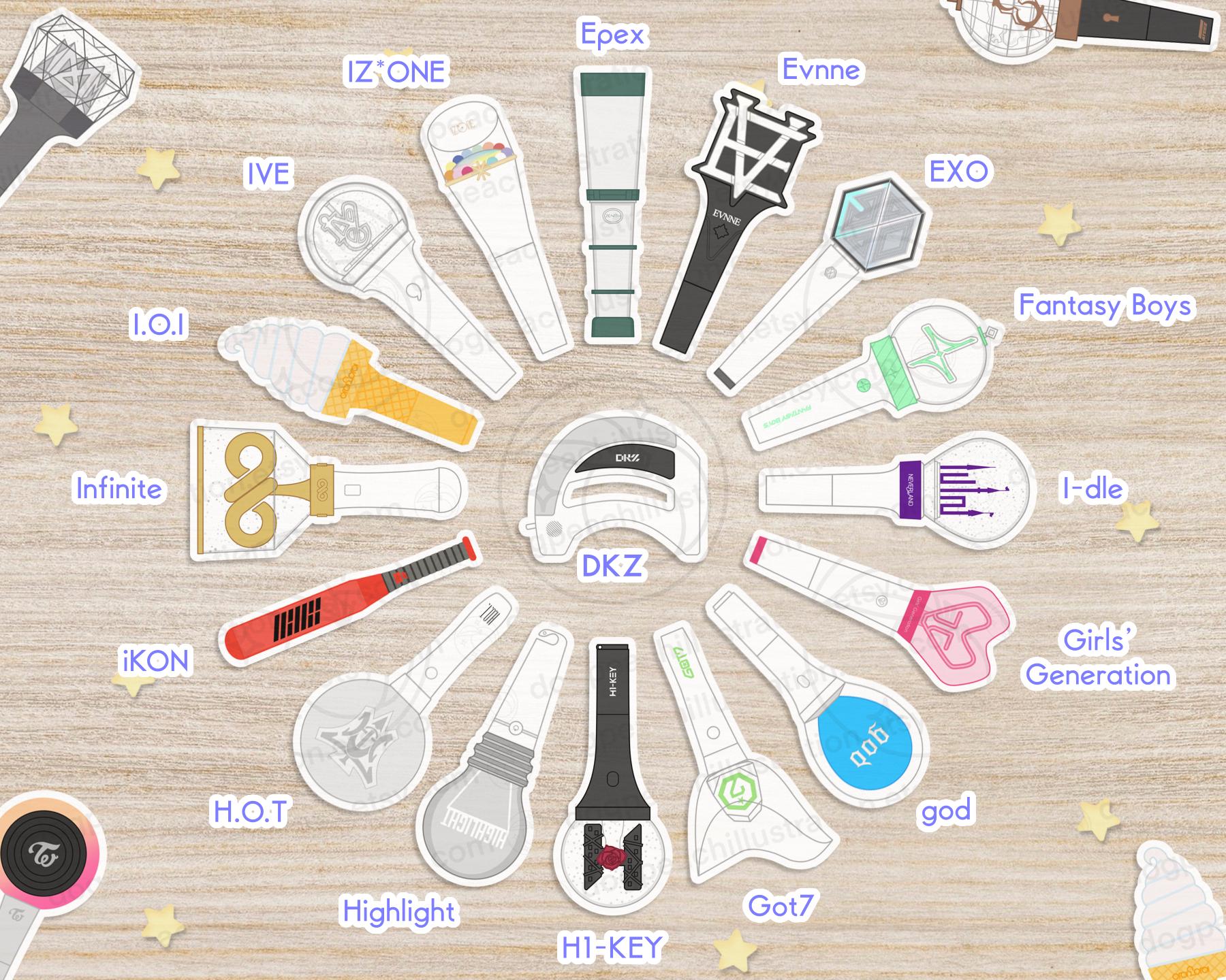 K-pop Group Lightstick Sticker A-L | 2.75