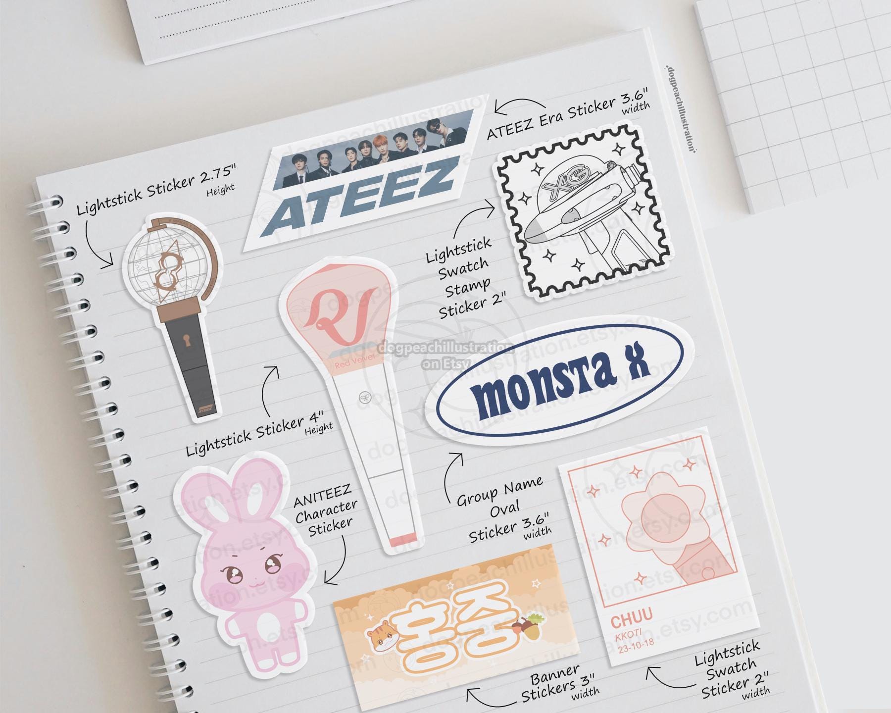 K-pop Group Lightstick Sticker A-L | 2.75