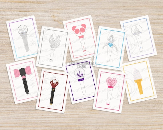 K-pop Girl Group Light Stick Mini Print | Twice | NMIXX | IVE