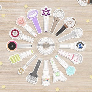 K-pop Lightstick Stickers | 2.75&quot;* | ATEEZ | Twice | aespa | Mamamoo | Red Velvet | IVE | 60+ groups | K-pop Merch | K-pop Gift