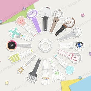 K-pop Lightstick Stickers | 2.75"* | ATEEZ | Twice | aespa | Enhypen | NewJeans | le sserafim | IVE | 60+ groups | K-pop Merch | K-pop Gift