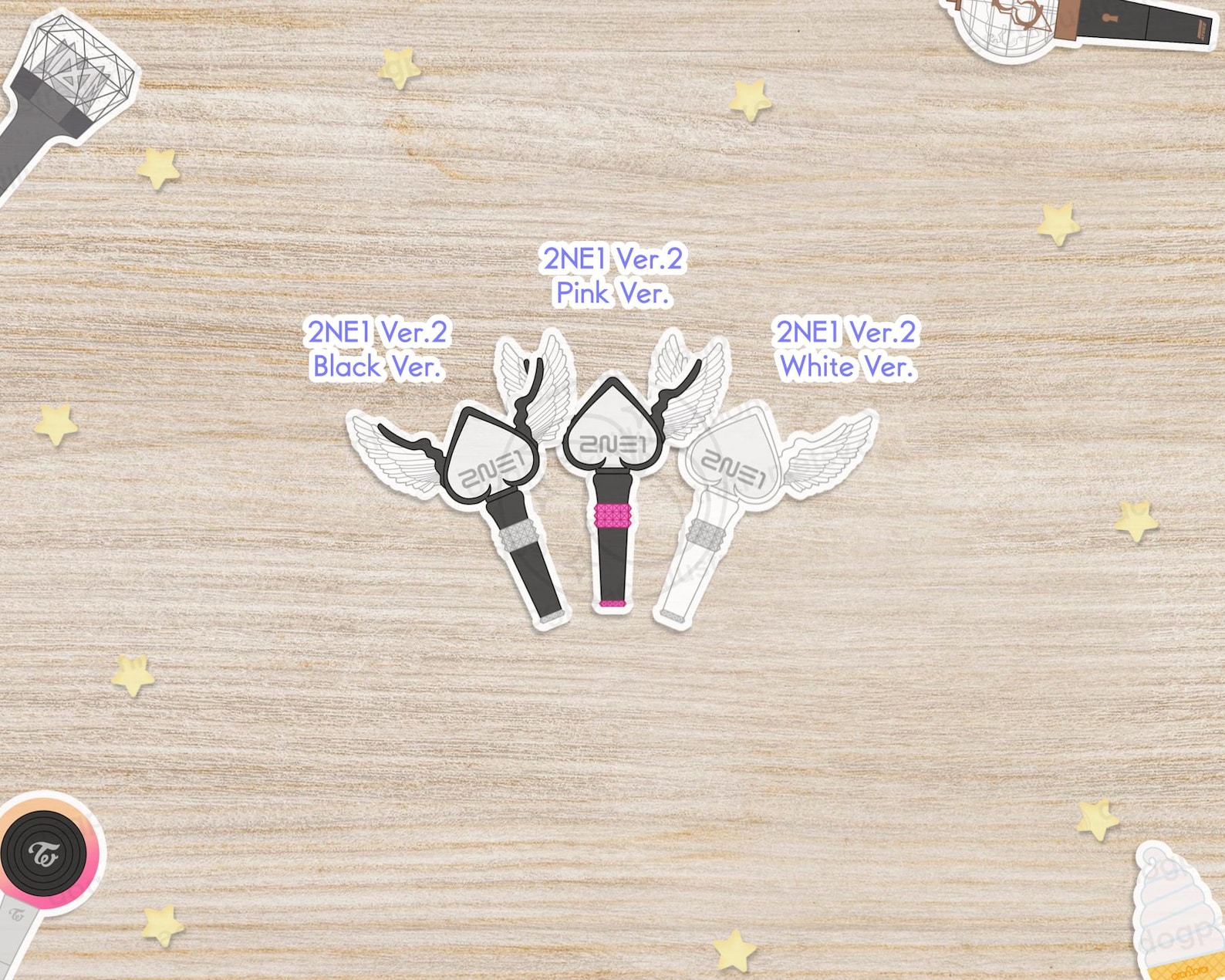 First Gen Sticker 3RD, 2ND, 1ST Gen. K-pop Light Stick Stickers | 2.75