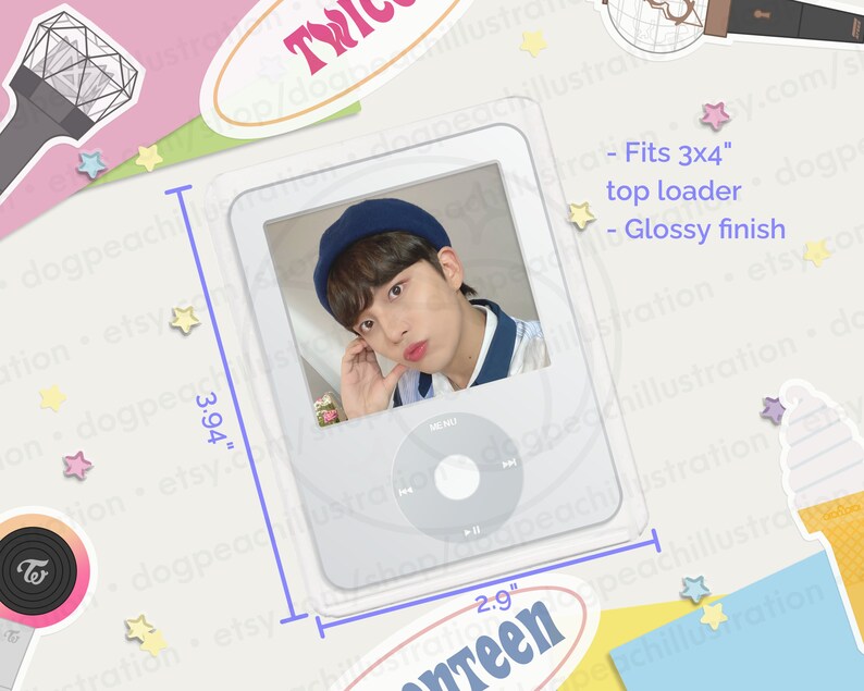 MP3 | Music Player Sticker Frame for Top Loader | Photocard Sticker ...