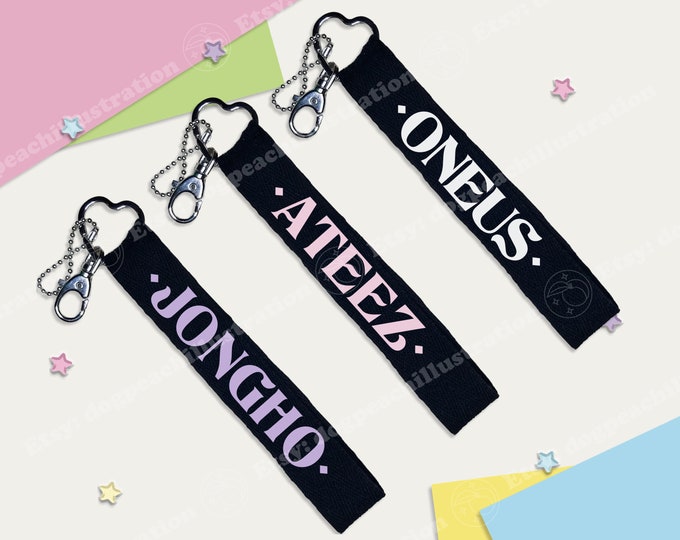 K-pop Wrist Strap Keychain | Group/Debut Date | Member/Birthday | ATEEZ | Oneus | New Jeans | Le sserafim | TXT | K-pop Merch | K-pop Gift |