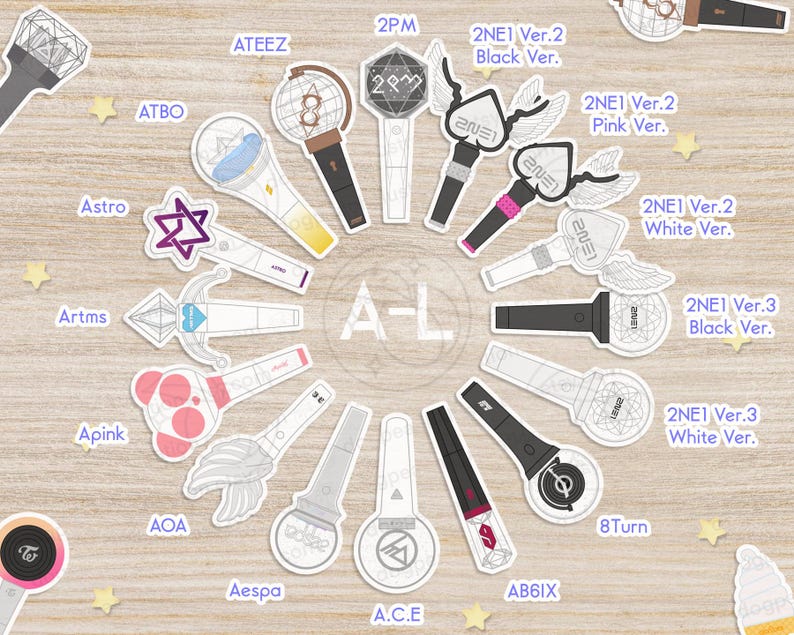 K-pop Group Lightstick Sticker A-L | 2.75