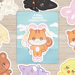 ATEEZ Aniteez Character Sticker Pack | Kpop Stickers | Kpop Merch | Kpop Gift | Ateez Anniversary | Hi-Five Village | K-pop Sticker Set |