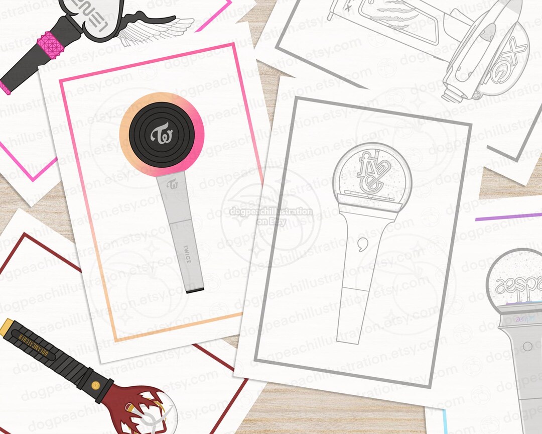 K-pop Girl Group Light Stick Mini Print | Twice | NMIXX | IVE