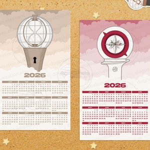 K-pop Boy Group Light Stick 2026 Calendar Print | BTS | Ateez | Enhypen | Stray Kids | 70+ groups! | K-pop Merch | K-pop Gift | image 1