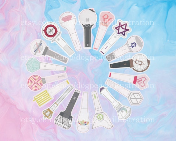 Kpop Light Stick Stickers 2 75 Bts Exo Nct Twice Red Velvet Monsta X Shinee Seventeen Kpop Light Stick Stickers 2 75 Bts Exo Nct Twice Red Velvet Monsta X Shinee Seventeen