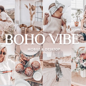 Boho Vibe Lightroom Presets: Mobile & Desktop Photo Filters (DNG, XMP)