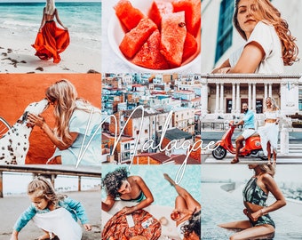 4 Lightroom Mobile Presets MALAGA, Vibrant Lifestyle Presets, Iphone Presets Bright, Photography Preset, Travel Preset, Photo Enhancement