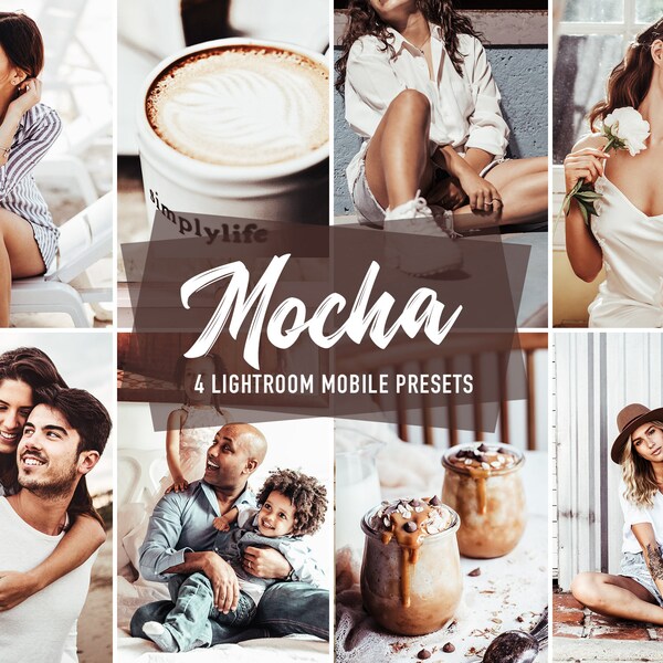 Lightroom Presets MOCHA | 4 Lightroom Mobile Presets, Travel, Outdoor Presets, Instagram Presets, Blogger and Influencer Trendy Lightroom CC