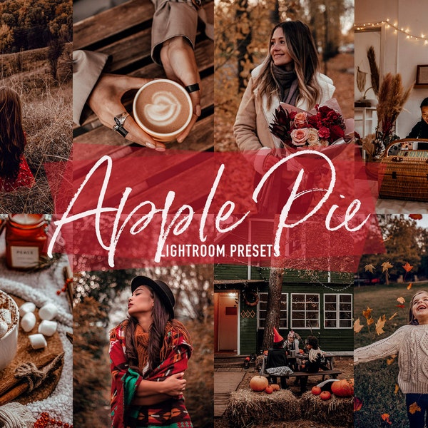 10 Lightroom Presets APPLE PIE, Lightroom Mobile & Desktop Presets, Autumn Moody Photo Filter, Rich und Deep Instagram Presets für Blogger,