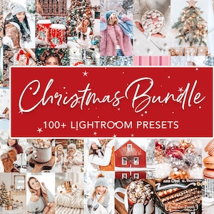 100+ Lightroom Preset Bundle, Christmas Presets, Mobile & Desktop Presets, Xmas Presets, Holiday Festive Photo Filters, Winter Presets