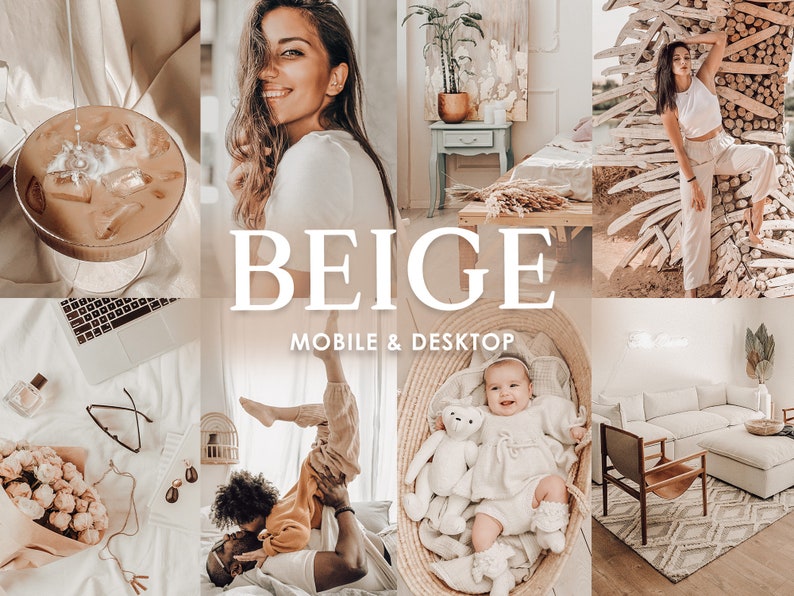 10 Lightroom Presets BEIGE, Mobile Desktop Presets, Blogger Presets for Lightroom, Warm Instagram Preset, Lifestyle Fall Photography Filter image 1