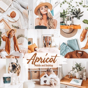 Lightroom Presets Mobile & Desktop APRICOT Bright Warm Presets, Home Presets, Presets for Lightroom Interior Blogger, Instagram Presets