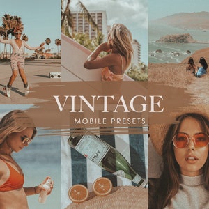 9 Lightroom Mobile Presets VINTAGE Retro Presets, Warm Soft Filters, Retro Summer Presets for Bloggers, Instagram Presets, Photo Editing