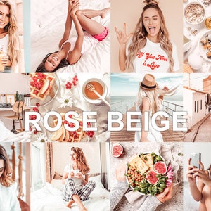 Rose Beige Lightroom Presets: Mobile & Instagram Filters (DNG)