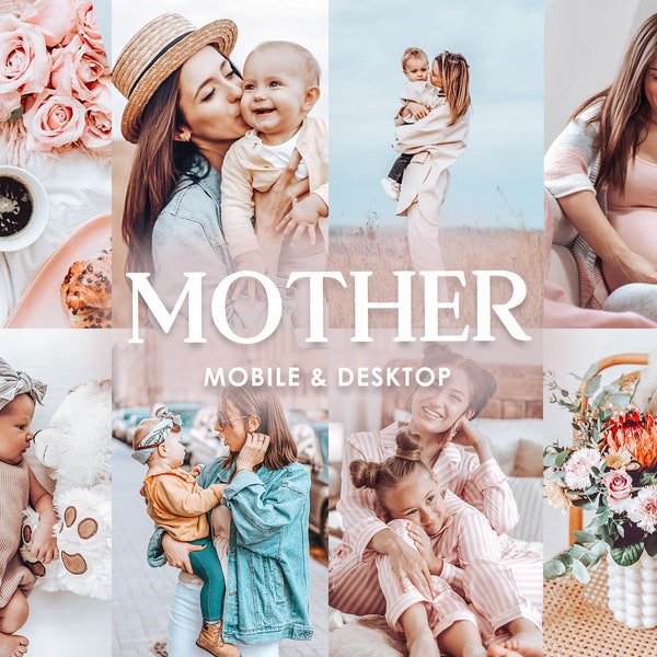 15 Lightroom Presets Mobile & Desktop MOTHER Mommy Blogger Presets, Kids Baby Instagram Presets, Bright Photo Filter, Portrait Presets