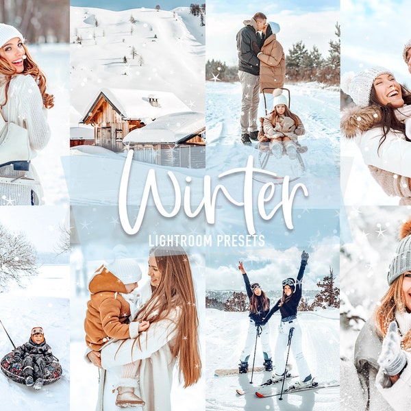 10 Mobile Lightroom Presets WINTER, Desktop Presets, White Bright Photo Editing Filter, Snow Instagram Presets, Clean Lifestyle Blogger