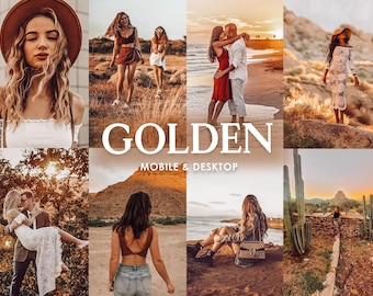Golden Lightroom Presets: Mobile & Instagram Filters (DNG) Photo editing