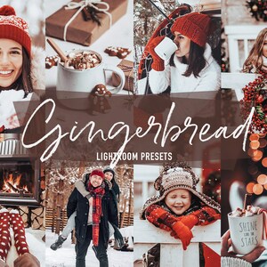 8 Lightroom Presets GINGERBREAD Mobile Desktop Presets, Brown Presets for Holiday, Christmas Presets, Moody Presets