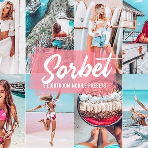Sorbet Mobile Lightroom Presets: Bright Beach Photography (DNG)