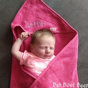Personalised hooded embroidered baby towel customized bath image 1
